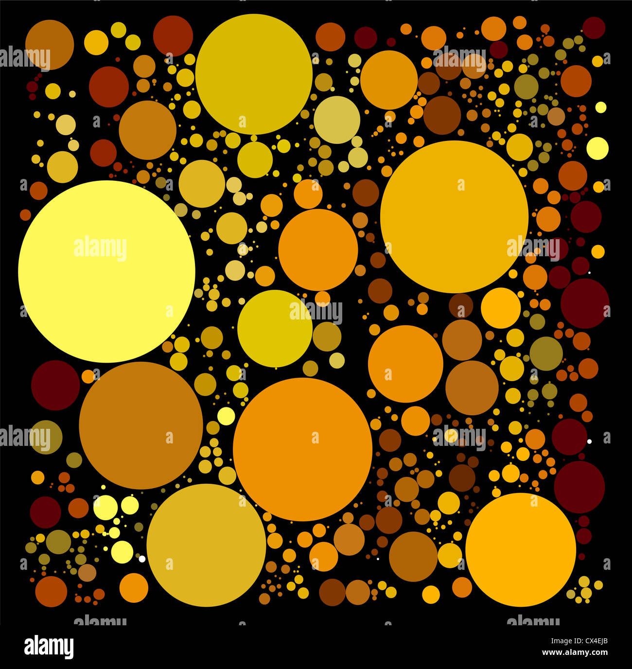 abstract spherical luminous gold stars on black background Stock Photo ...