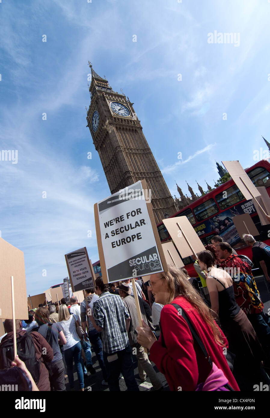 “Secular Europe Campaign” in the annual protest march in central London.  Protest March&Rally – Sat 15th September 2012 Stock Photo
