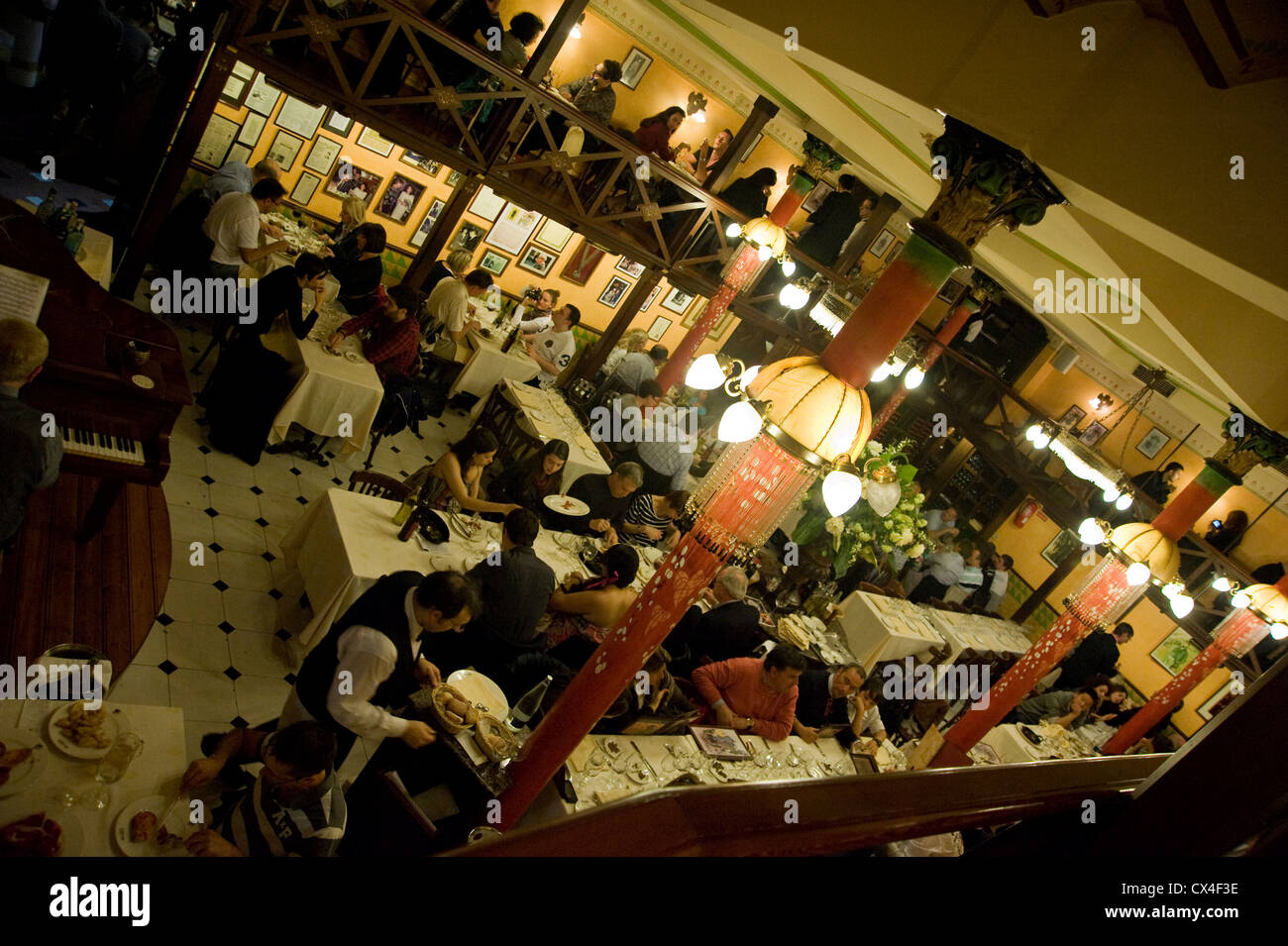 Interior of restaurant '4Gats', Barcelona, Spain Stock Photo