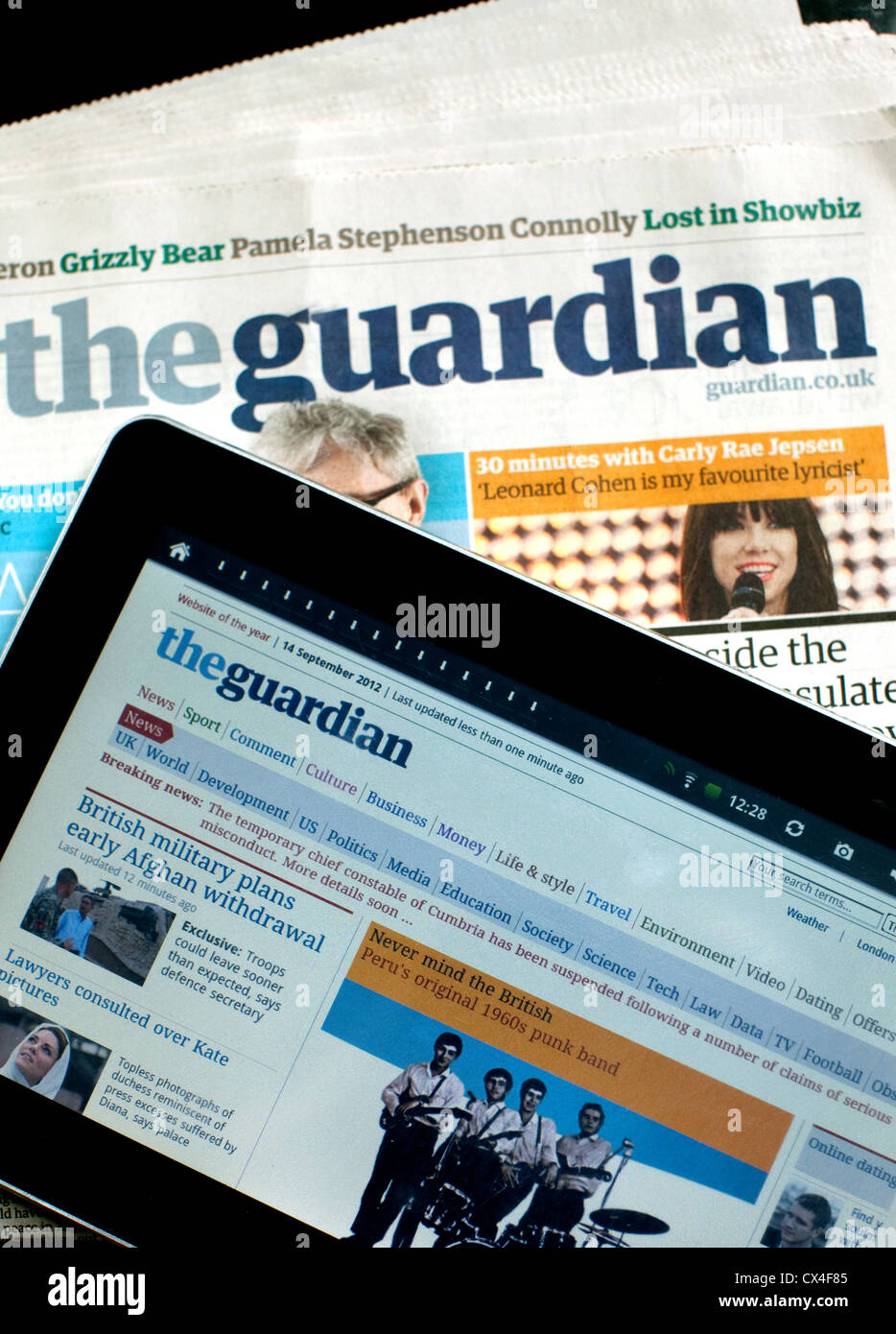 More people now read The Guardian online than buy the printed newspaper, London Stock Photo