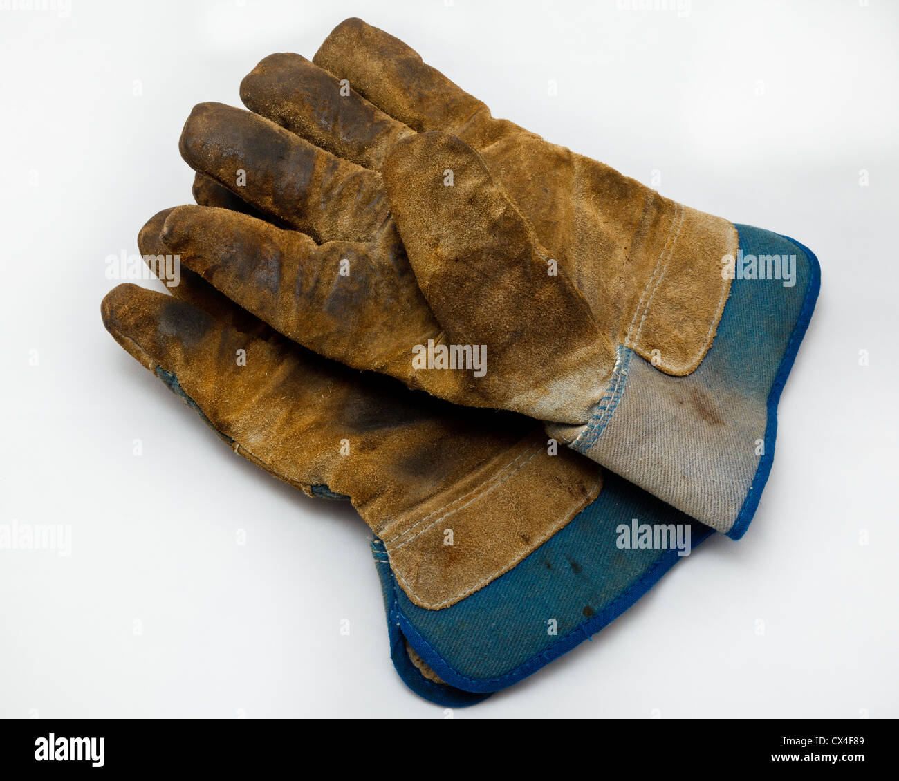 A pair of wellused work gloves Stock Photo Alamy