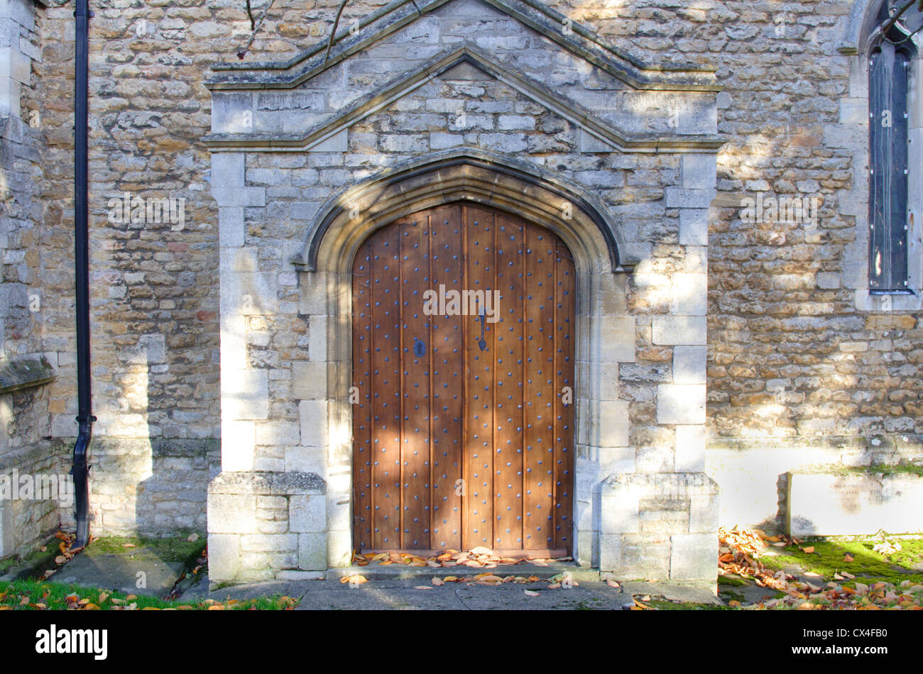 Doorway to Parish Church, Chatteris, Cambridgeshire, England, UK Stock Photo
