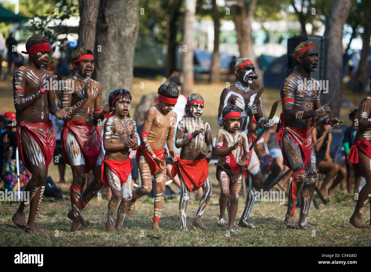 Indigenous dancers at the Laura Aboriginal Dance Festival. Laura, Queensland, Australia Stock Photo
