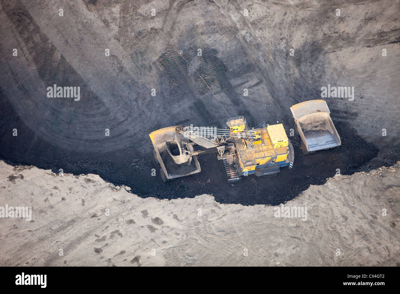 Tar sands deposits being mined north of Fort McMurray, Alberta, Canada. Stock Photo