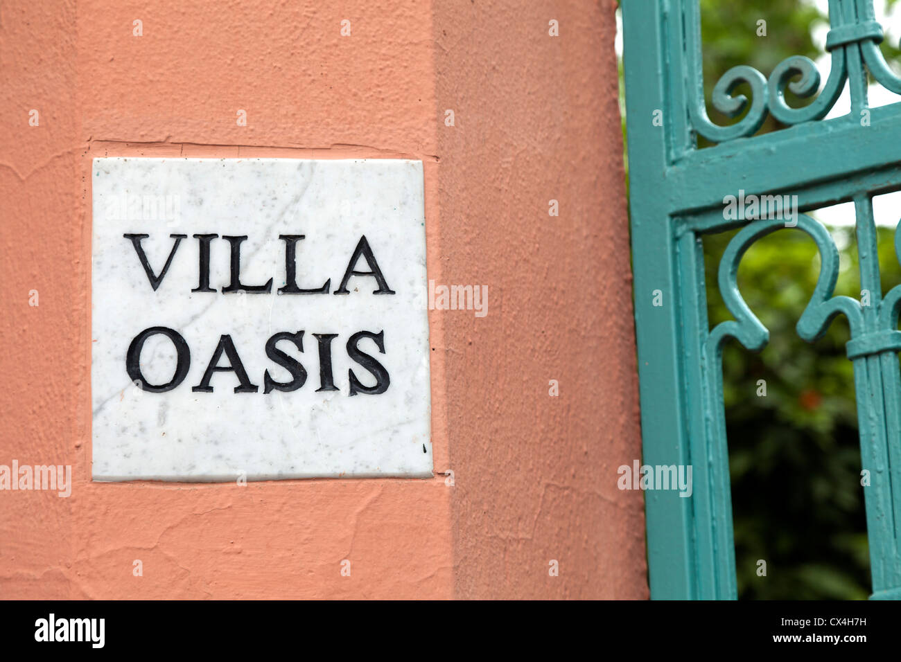 Villa Oasis, name of the house of Yves Saint Laurent in Marrakesh, Morocco Stock Photo