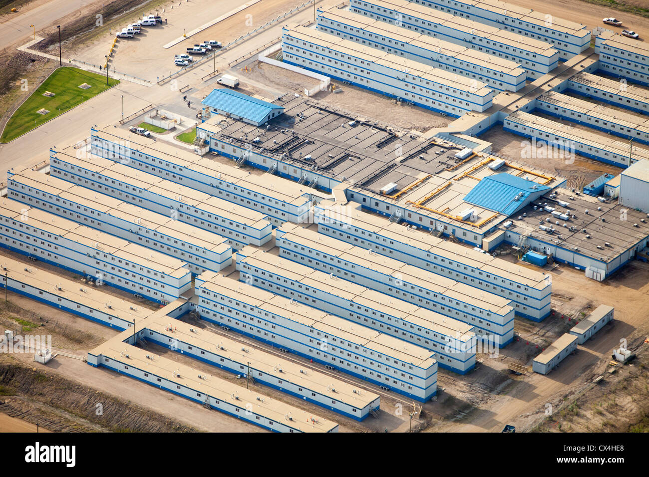 A tar sands workers camp, north of Fort McMurray, Alberta, Canada Stock