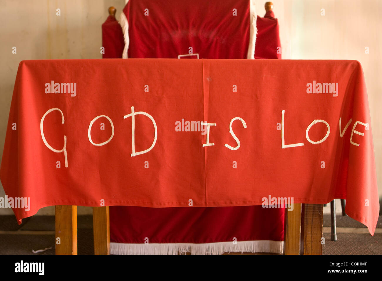 God Is Love Altar Stock Photo