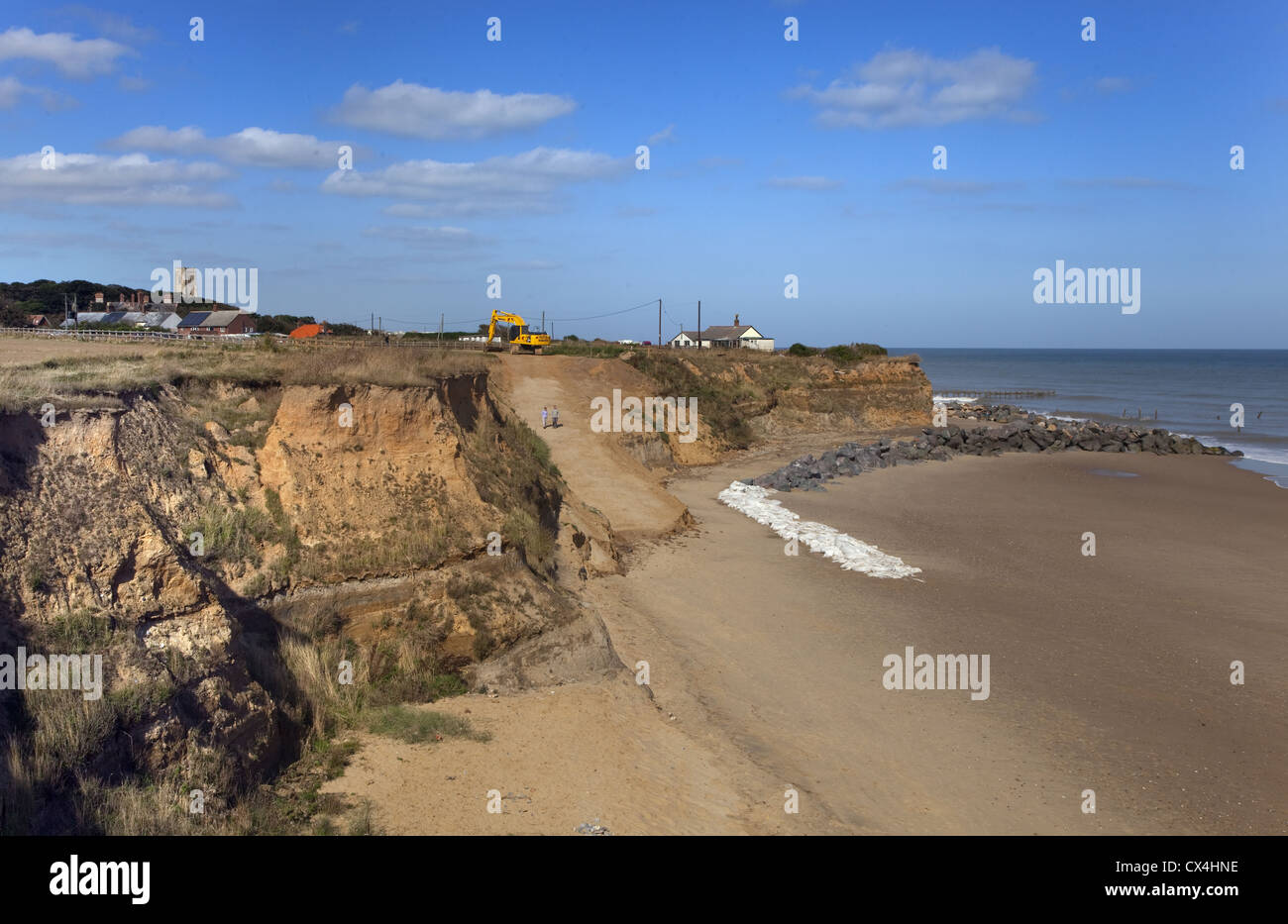 Coastal erosion Happisburgh Norfolk UK September 2012 Stock Photo