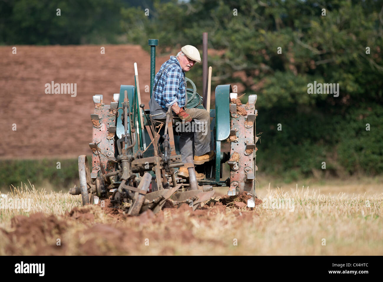 A vintage Fordson tractor at the 65th Stoke Bliss and District Agricultural Society's annual Ploughing Match Stock Photo