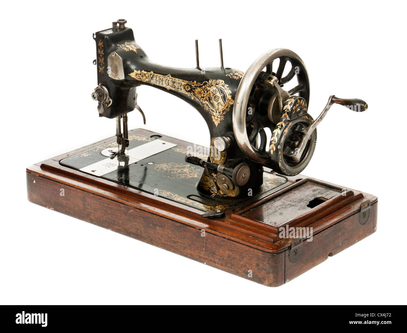 Antique Singer manual sewing machine Stock Photo