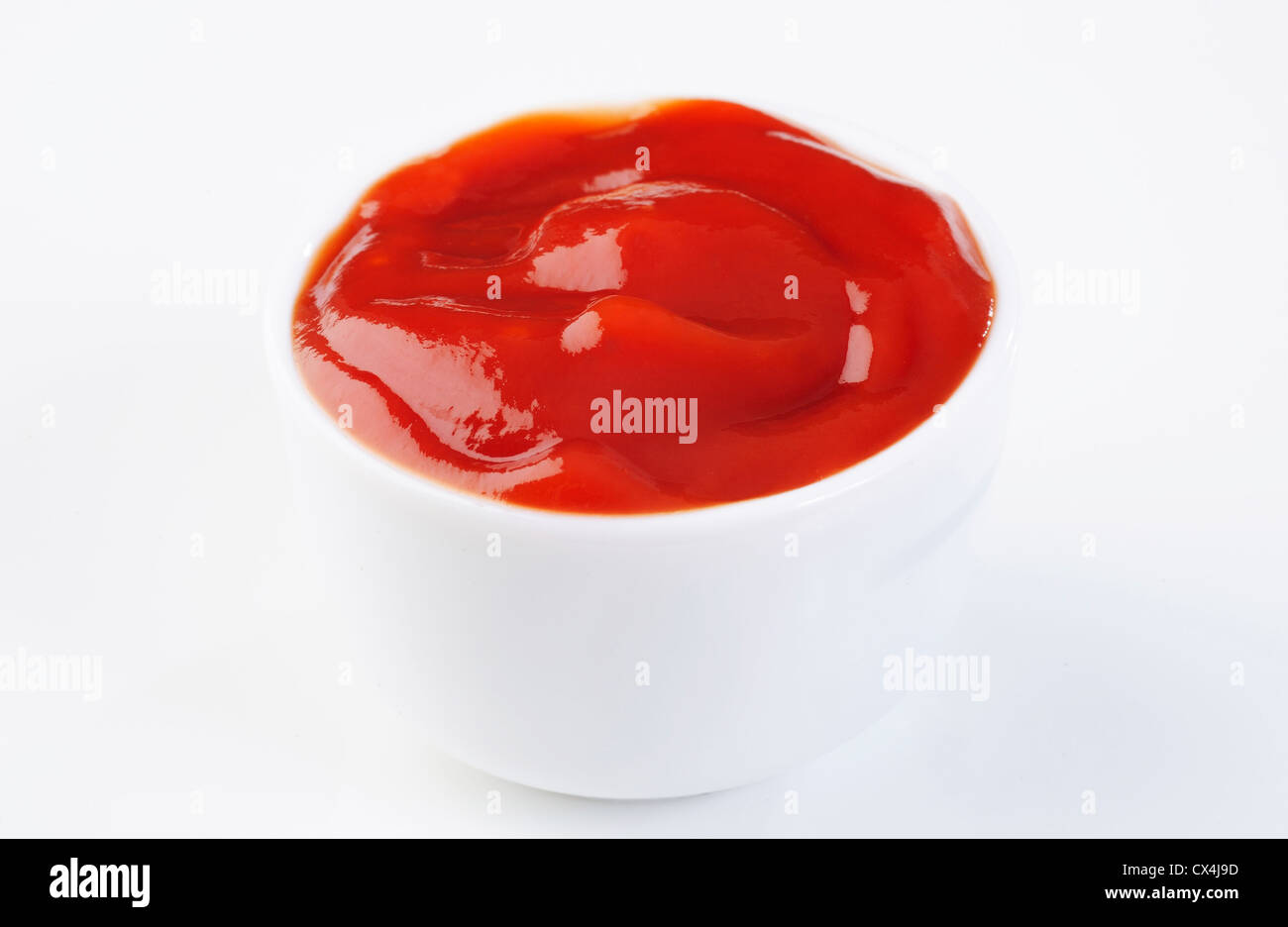 tomato ketchup in bowl Stock Photo