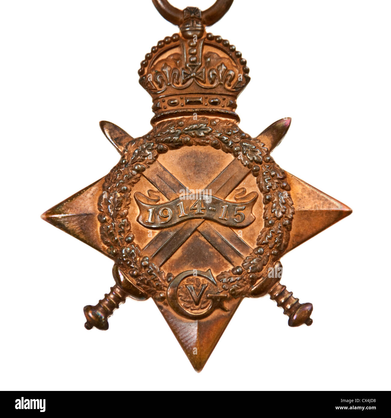 WW1 British '1914-15 Star' campaign war medal, awarded to G.L. Hatcher (Sapper, Royal Engineers, No 217) of Swindon, Wiltshire Stock Photo