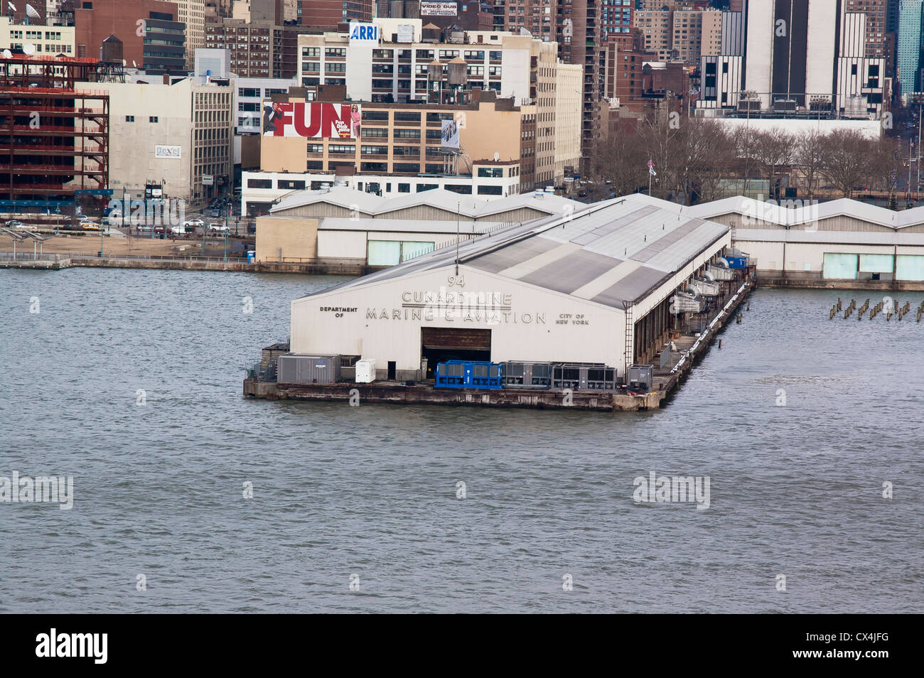 Guard Line, Marine and Aviation pier, Manhattan, New York City, USA Stock Photo