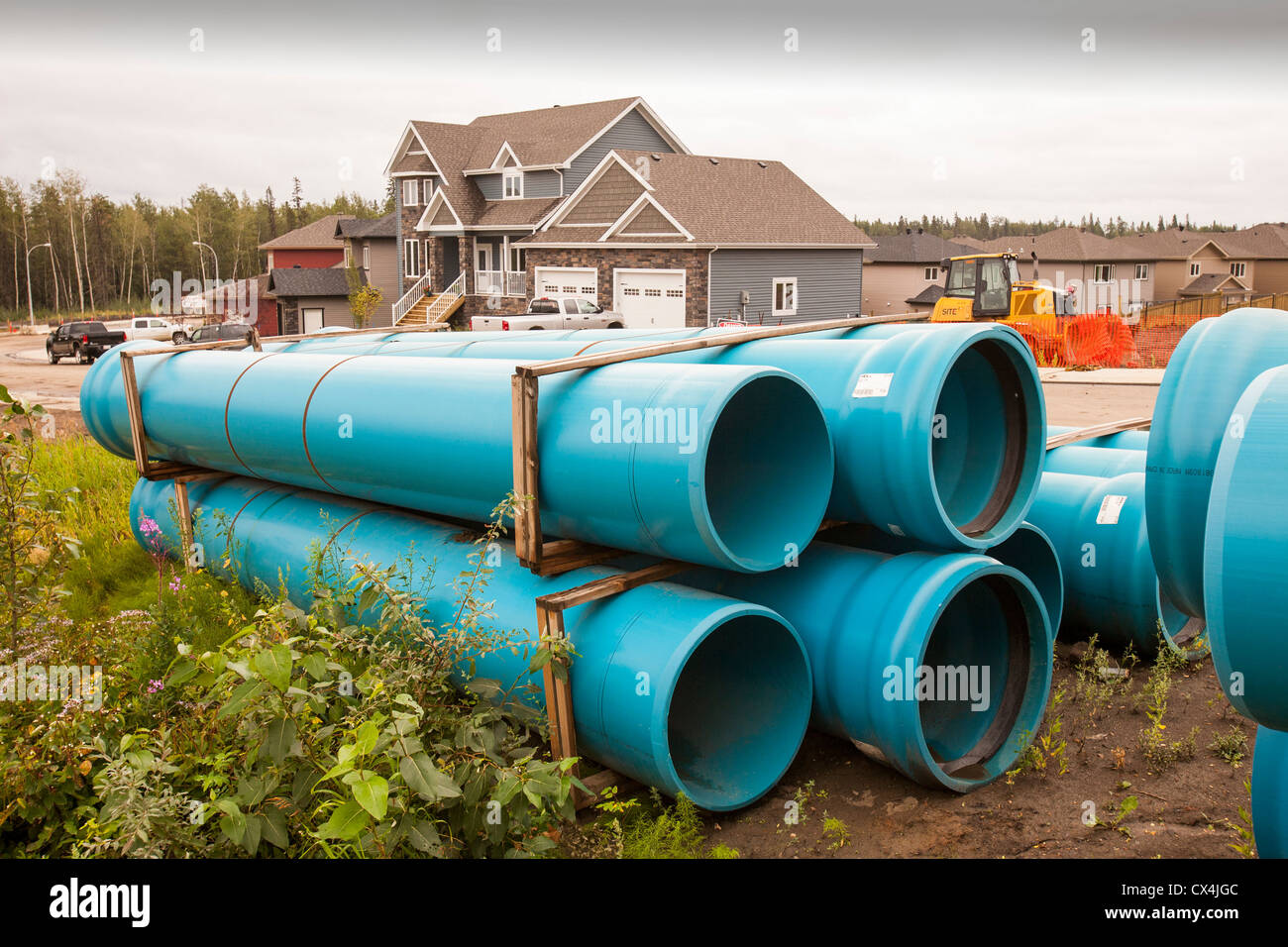 Pipeline construction work in Fort McMurray in the heart of the