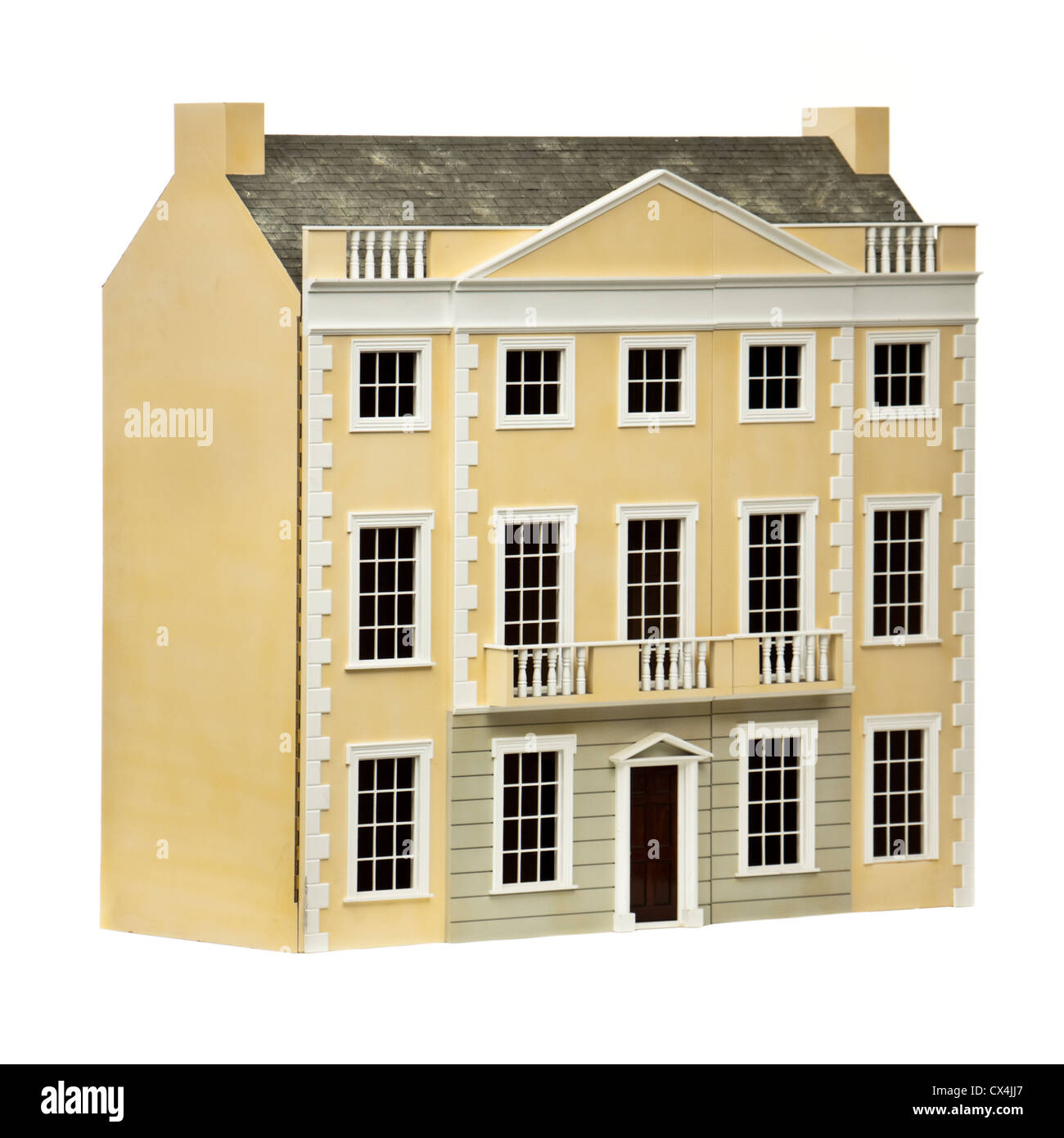Large dolls house with Georgian facade Stock Photo