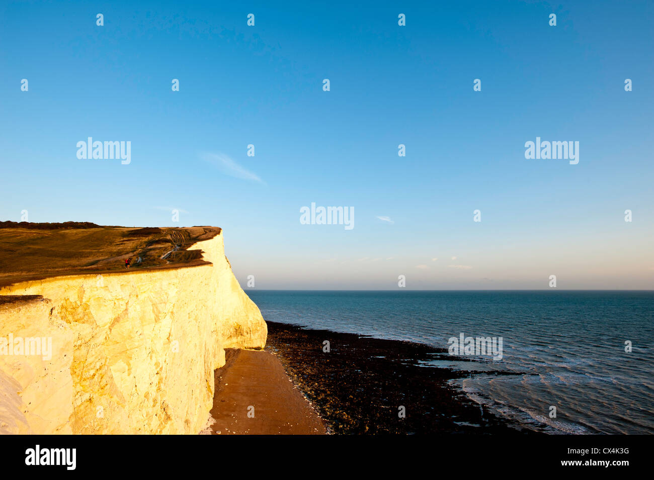 Cliffs overlooking English Channel, Seaford, East Sussex, United Kingdom Stock Photo