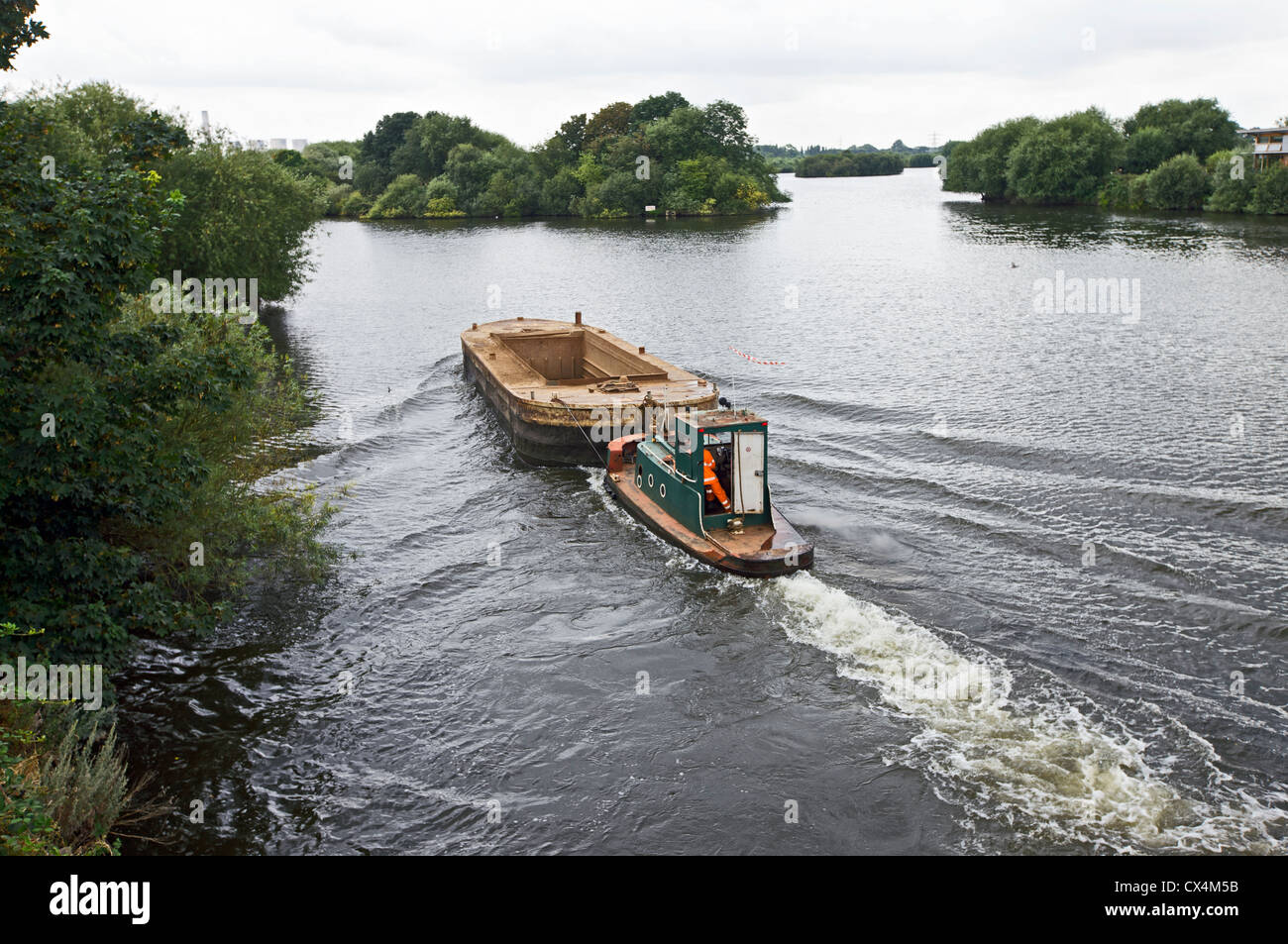 gravel pit barge Stock Photo Alamy