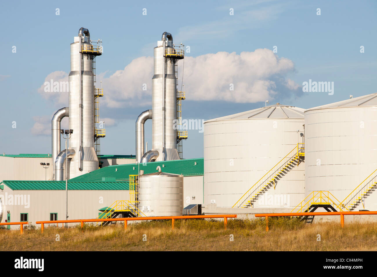 A SAG D (Steam assisted Gravity Drainage) tar sands plant South of Fort McMurray. Stock Photo