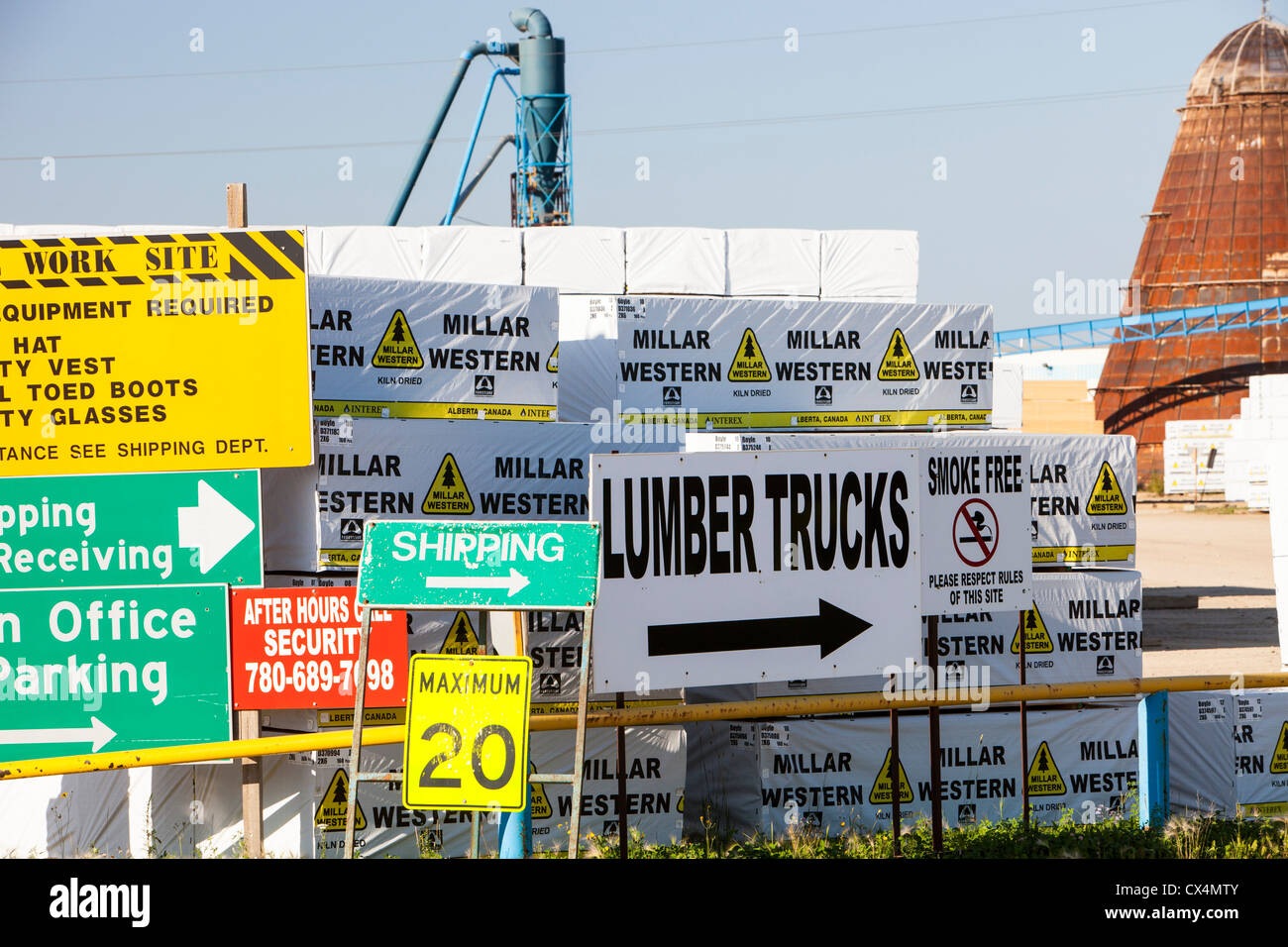 A massive lumber yard in Northern Alberta, Canada Stock Photo Alamy