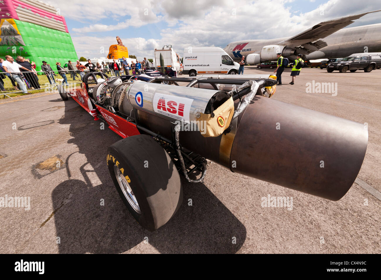 Air Asia Stay Gold Land Speed Jet Dragster 400mph rocket car at Best of British Show Cotswold