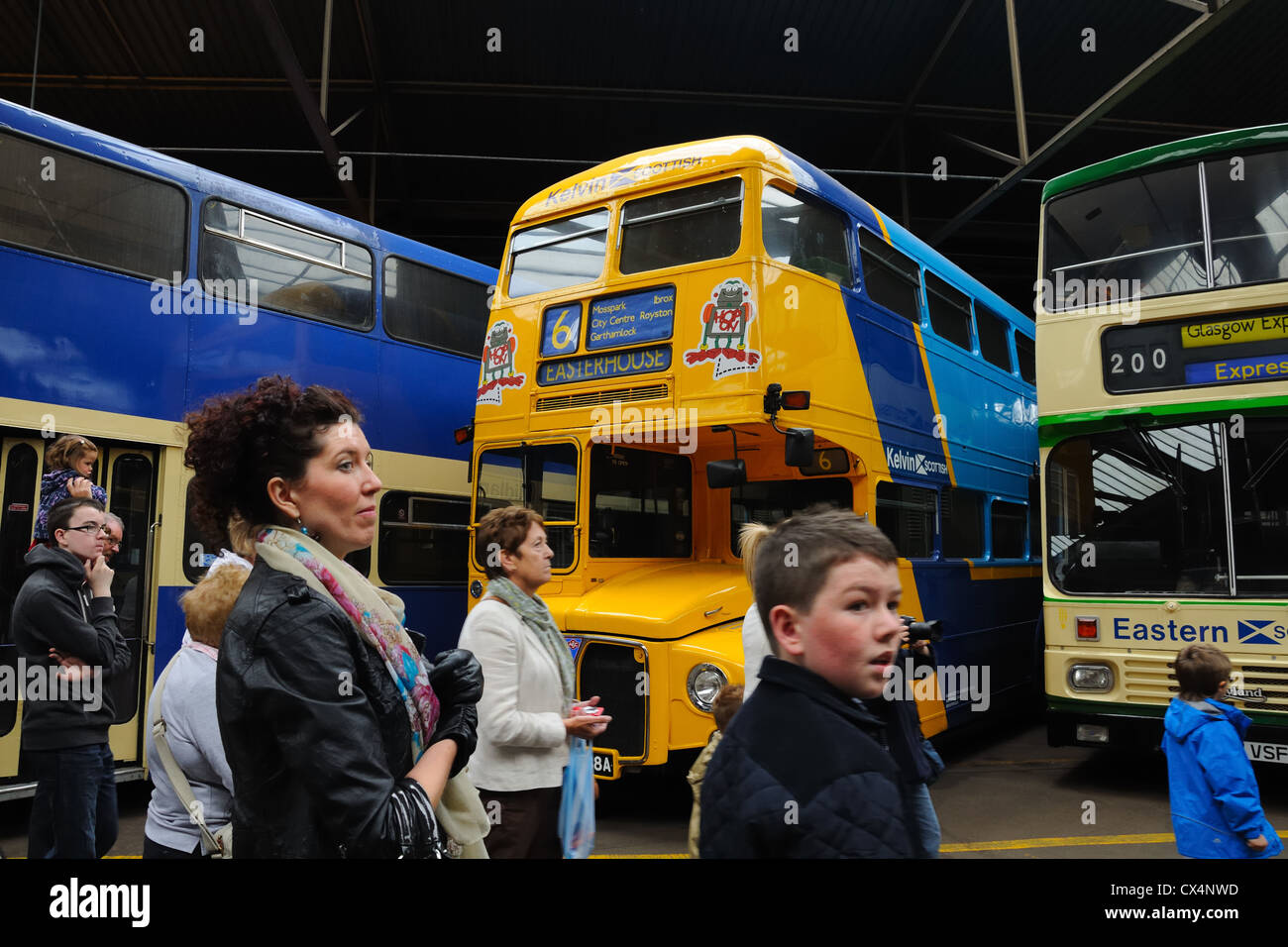 Open day at the Glasgow Vintage Vehicle Trust's Bridgeton bus garage Stock Photo