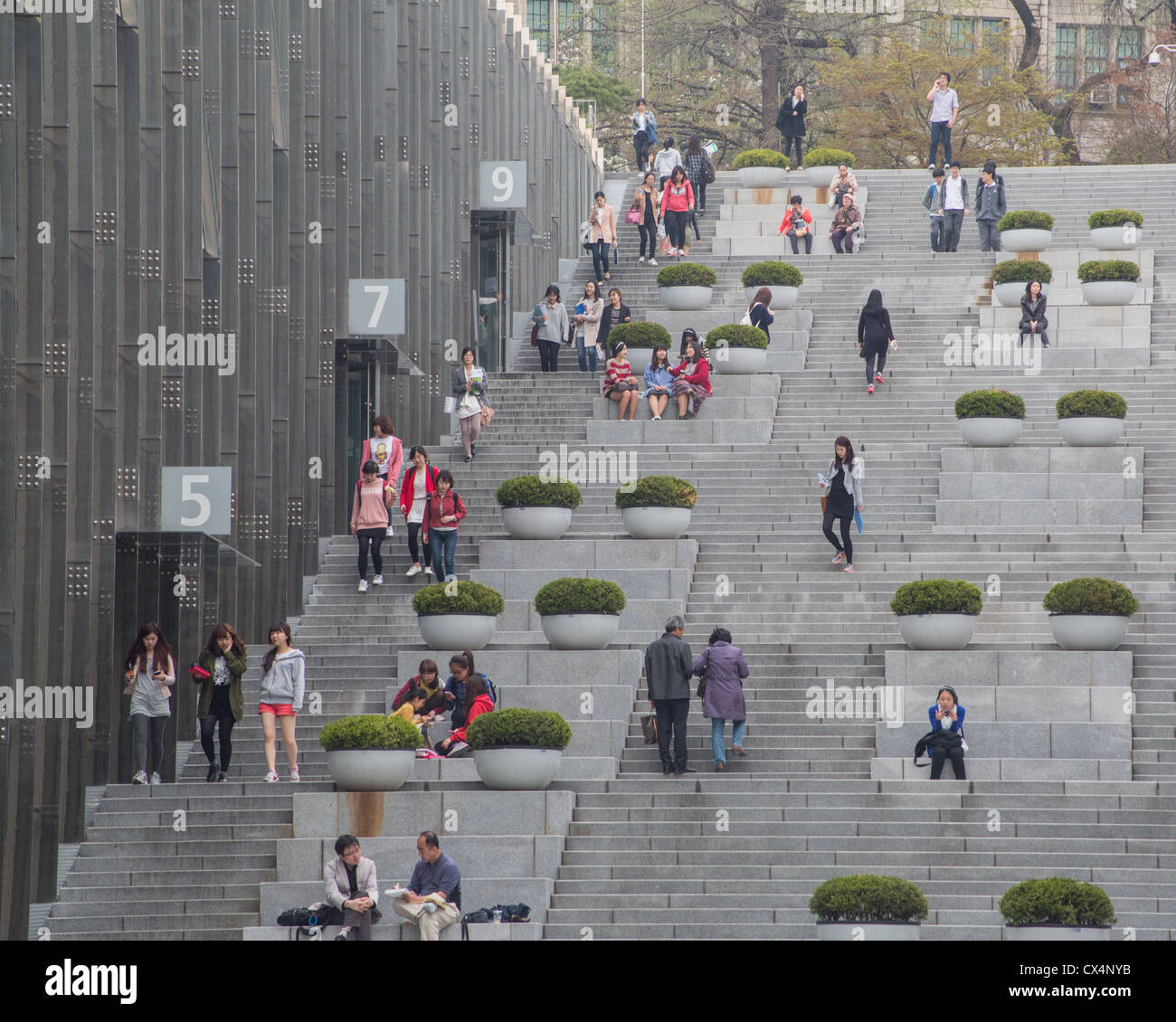 Staircase At Ewha Womens University In Seoul South Korea Stock