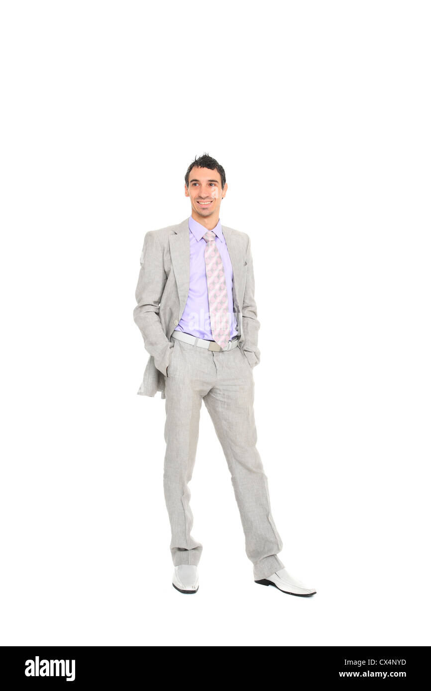 young business man full body isolated on white background Stock Photo ...