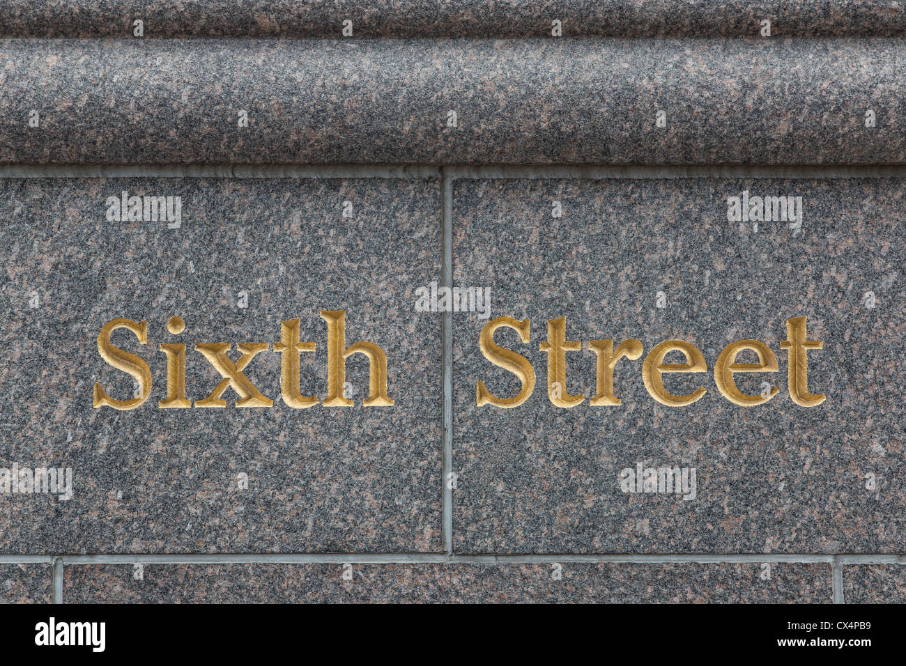 Sixth Street sign in Austin, Texas Stock Photo