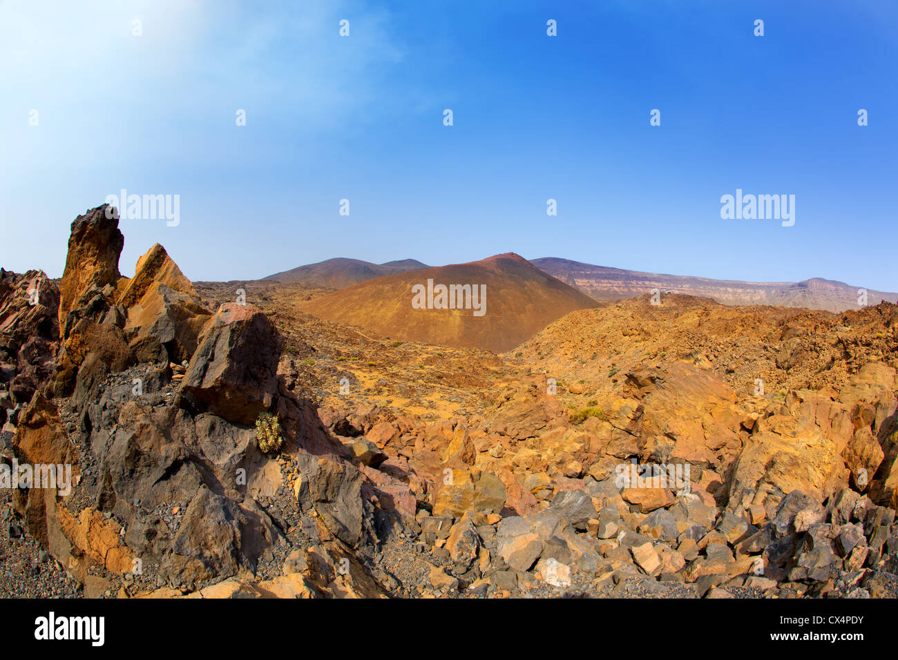 Canary islands in Tenerife Teide National Park mountain volcanic rocks ...