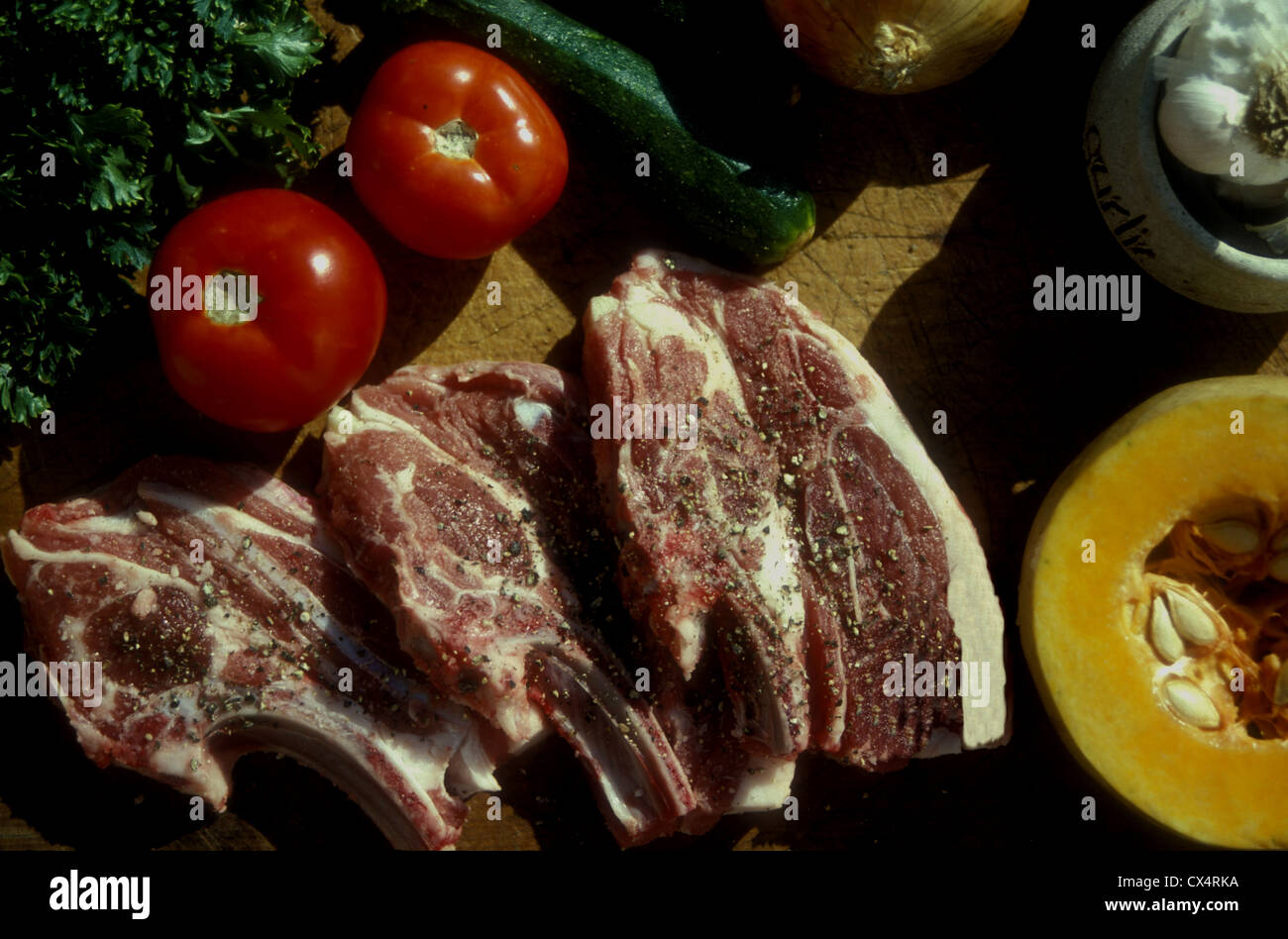 Lamb chump chops salads and butternut squash for a casserole recipe