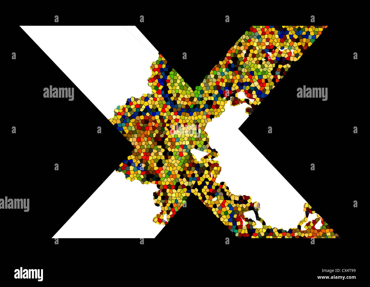 Mosaic letter X Stock Photo Alamy