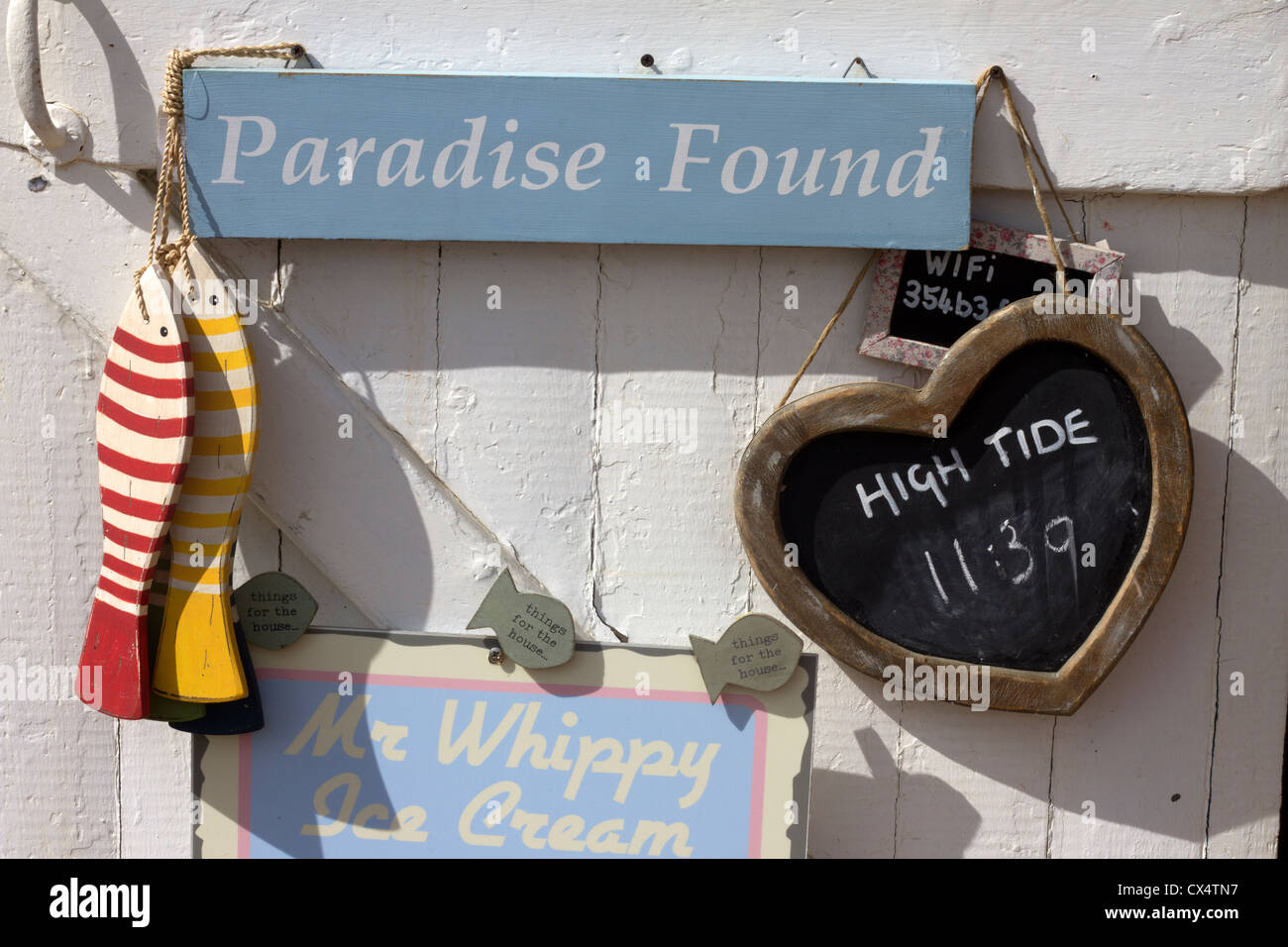 Beach cafe and shop in Steephill Cove, Isle of Wight. Stock Photo