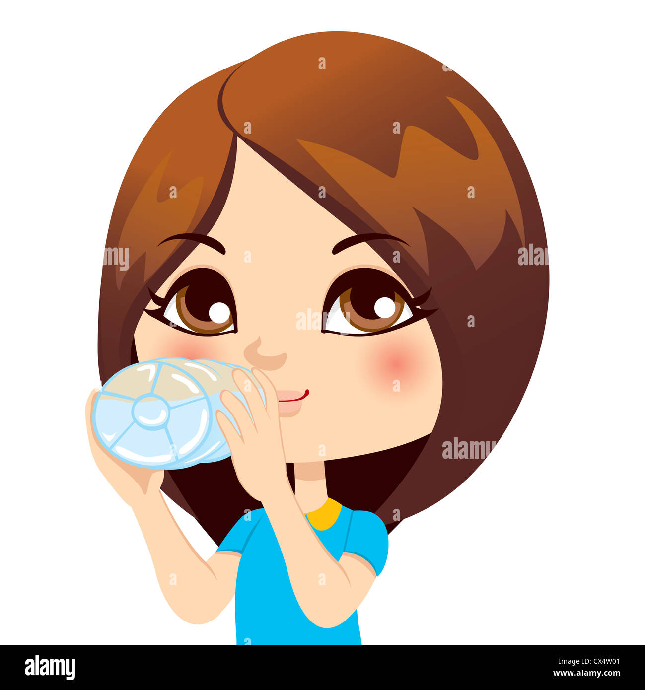 Cute little brunette girl drinking water from bottle Stock Photo - Alamy Cute little brunette girl drinking water from bottle Stock Photo - Alamy