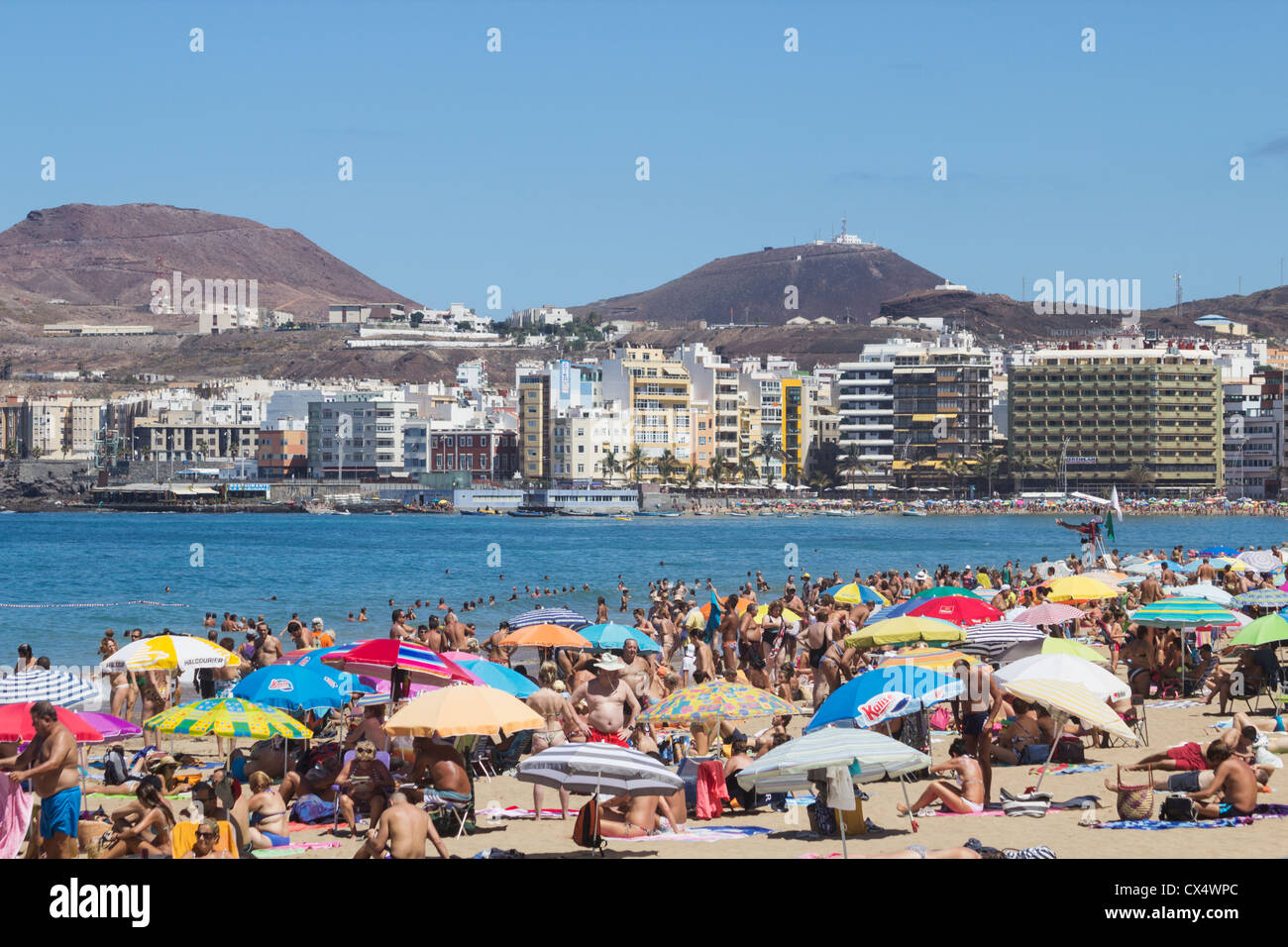 Crowded Beach Canary Island Stock Photos & Crowded Beach Canary Island