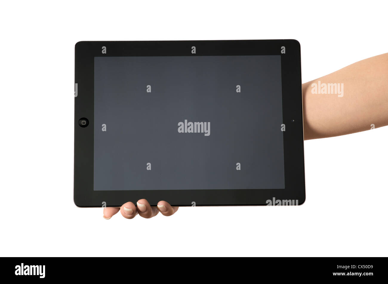 tablet computer in a hand Stock Photo