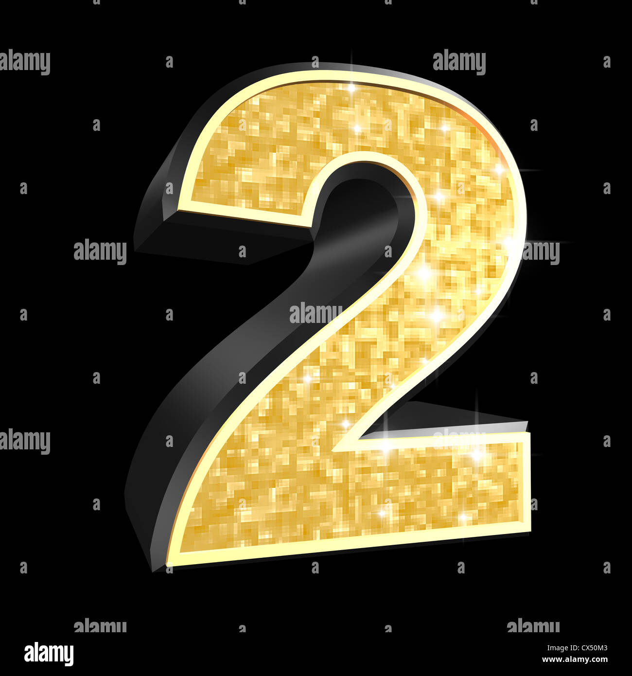 Golden number - 2 Stock Photo - Alamy
