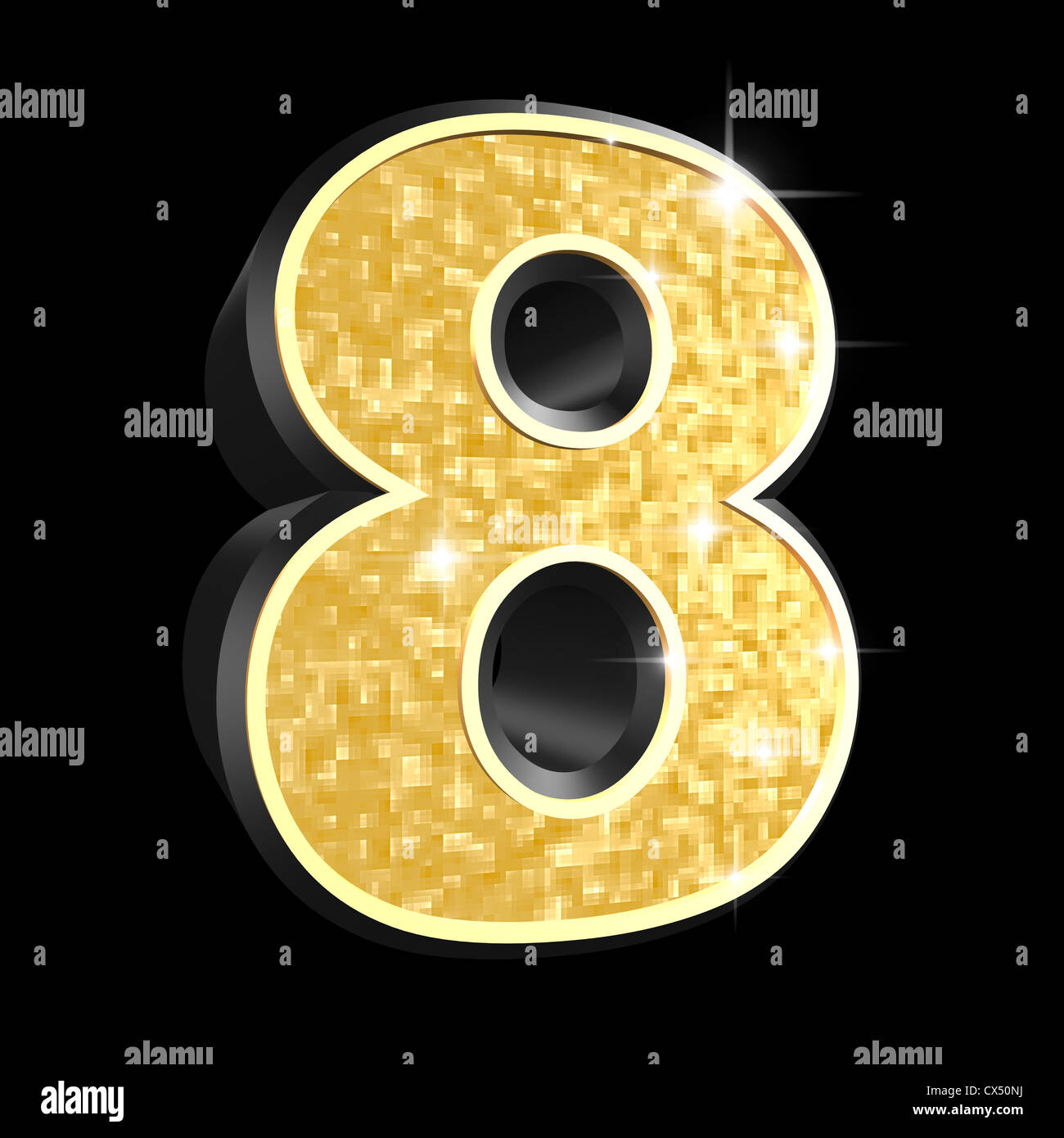 Golden number - 8 Stock Photo - Alamy