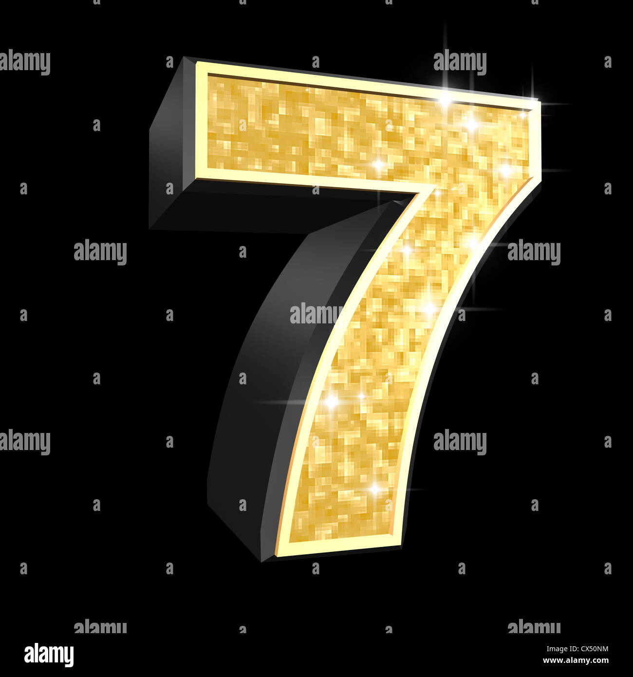 Golden number - 7 Stock Photo - Alamy