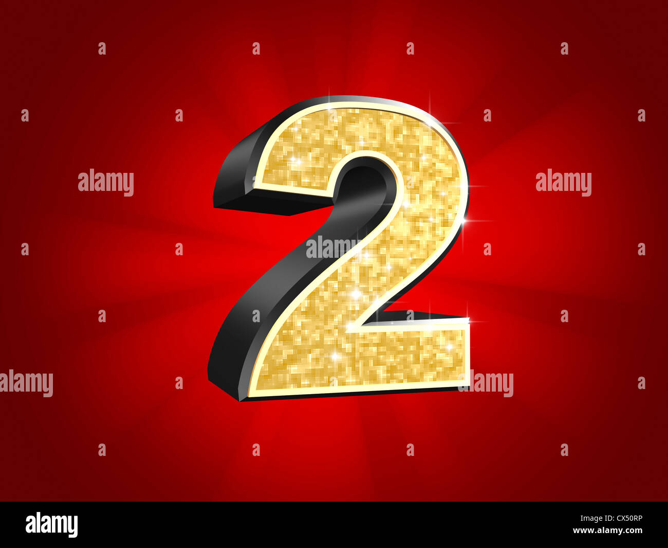 Golden number - 2 Stock Photo - Alamy