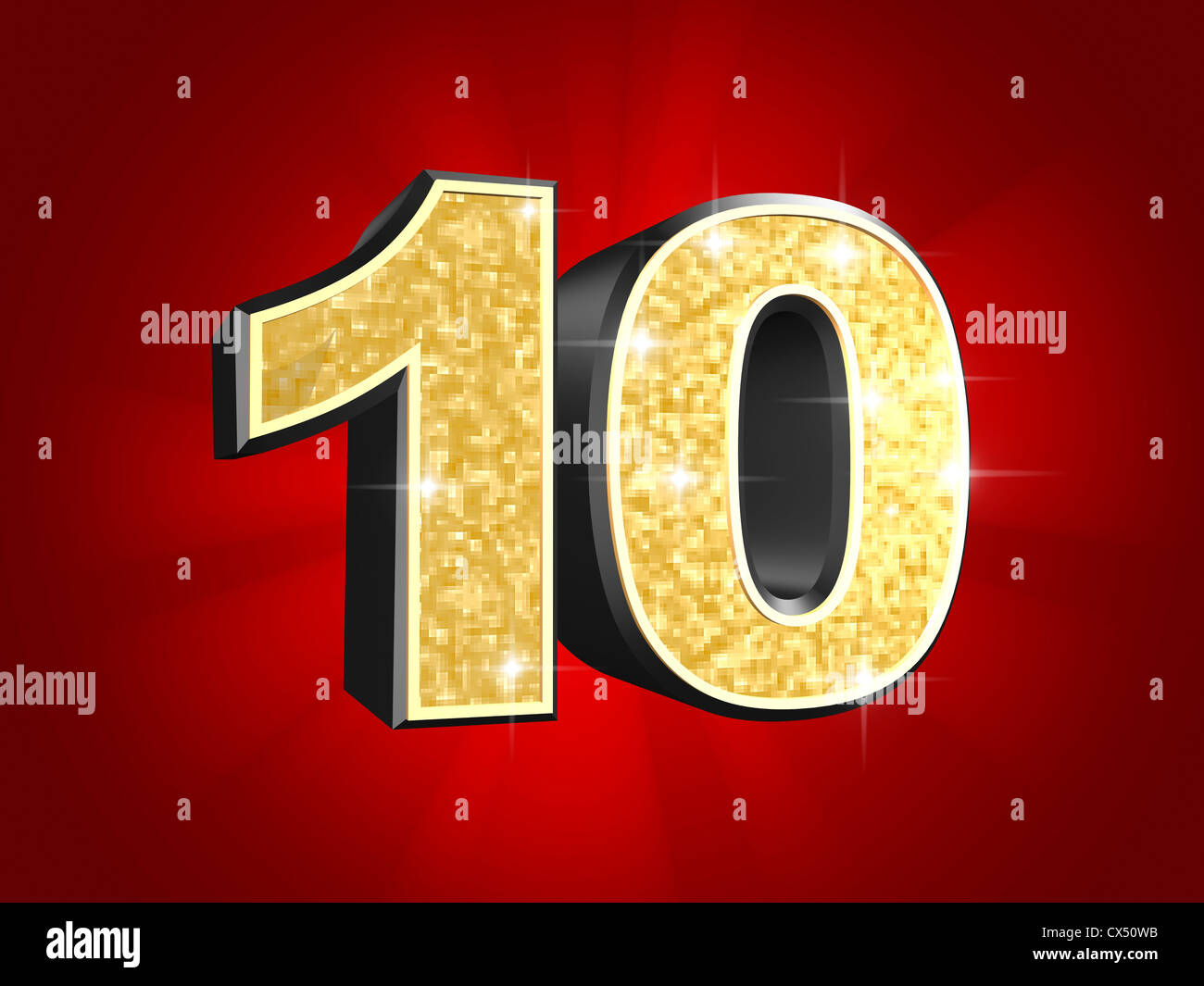 Golden number - 10 Stock Photo - Alamy
