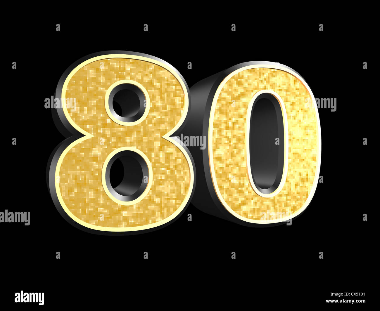 Golden number - 80 Stock Photo - Alamy