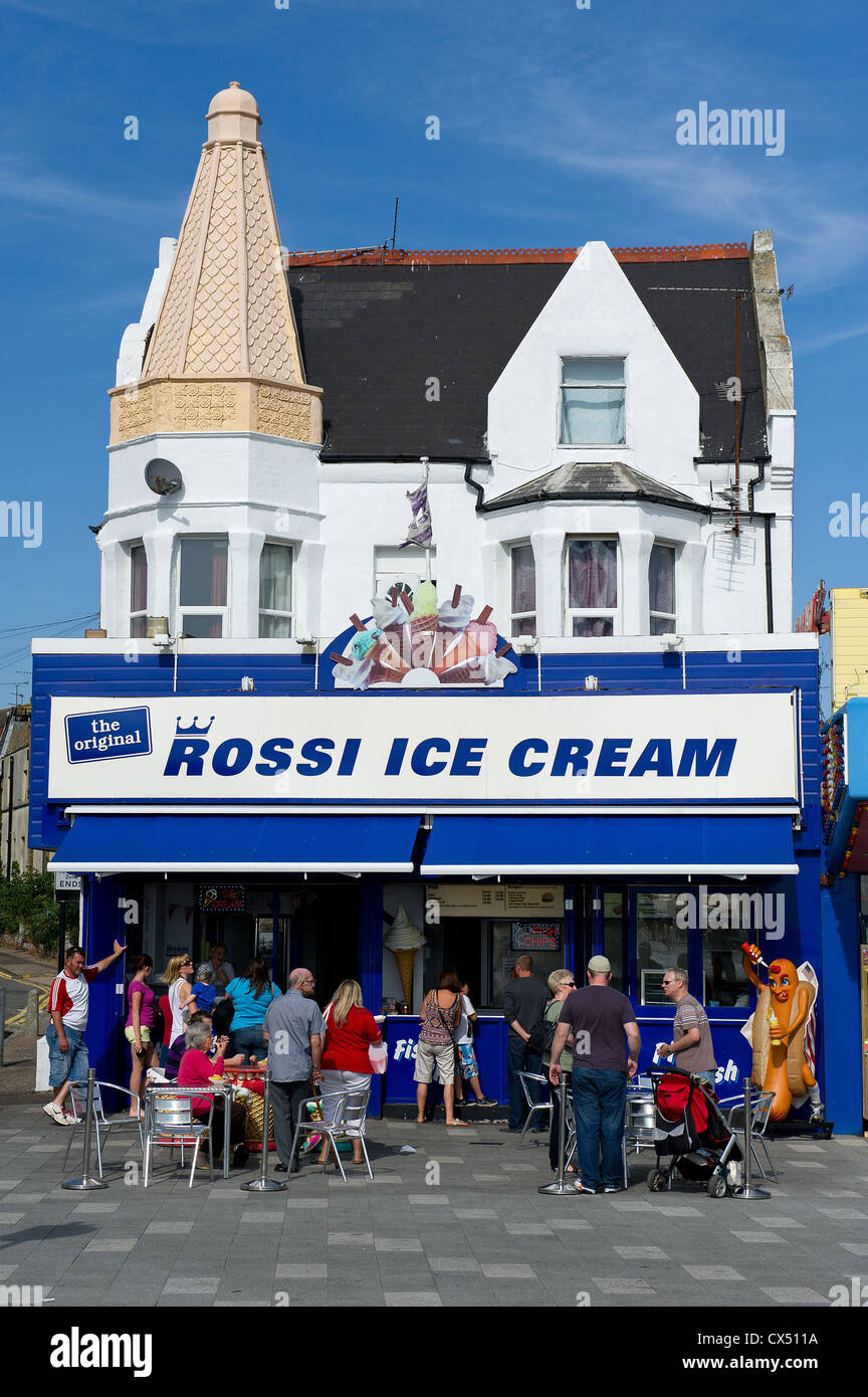 Rossi Ice Cream outlet on Southend seafront in Essex in the UK. Stock Photo