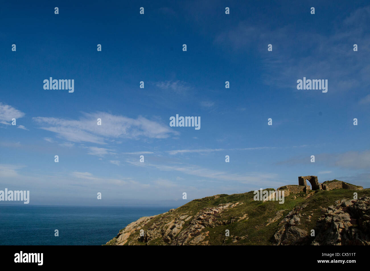 Ruins on a cliff edge Stock Photo