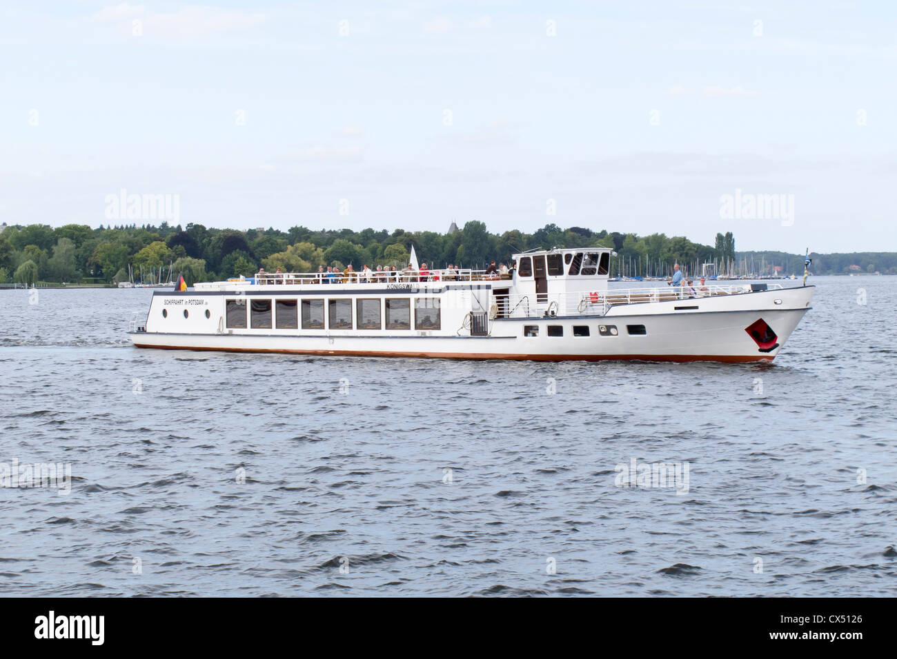 A pleasure boat on the Havel, Berlin Stock Photo