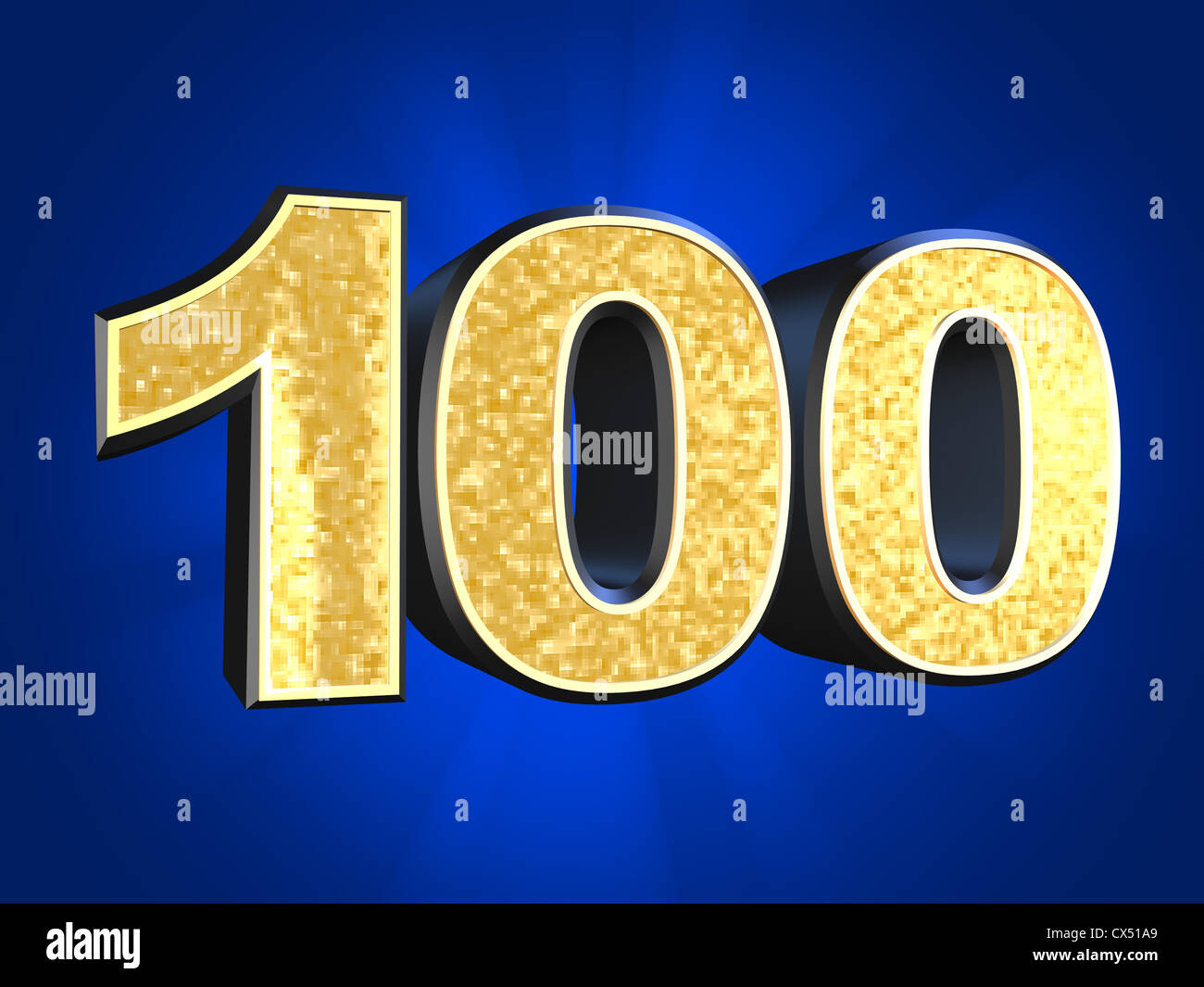 Golden number - 100 Stock Photo