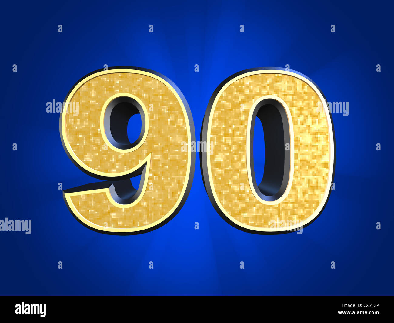Golden number - 90 Stock Photo - Alamy