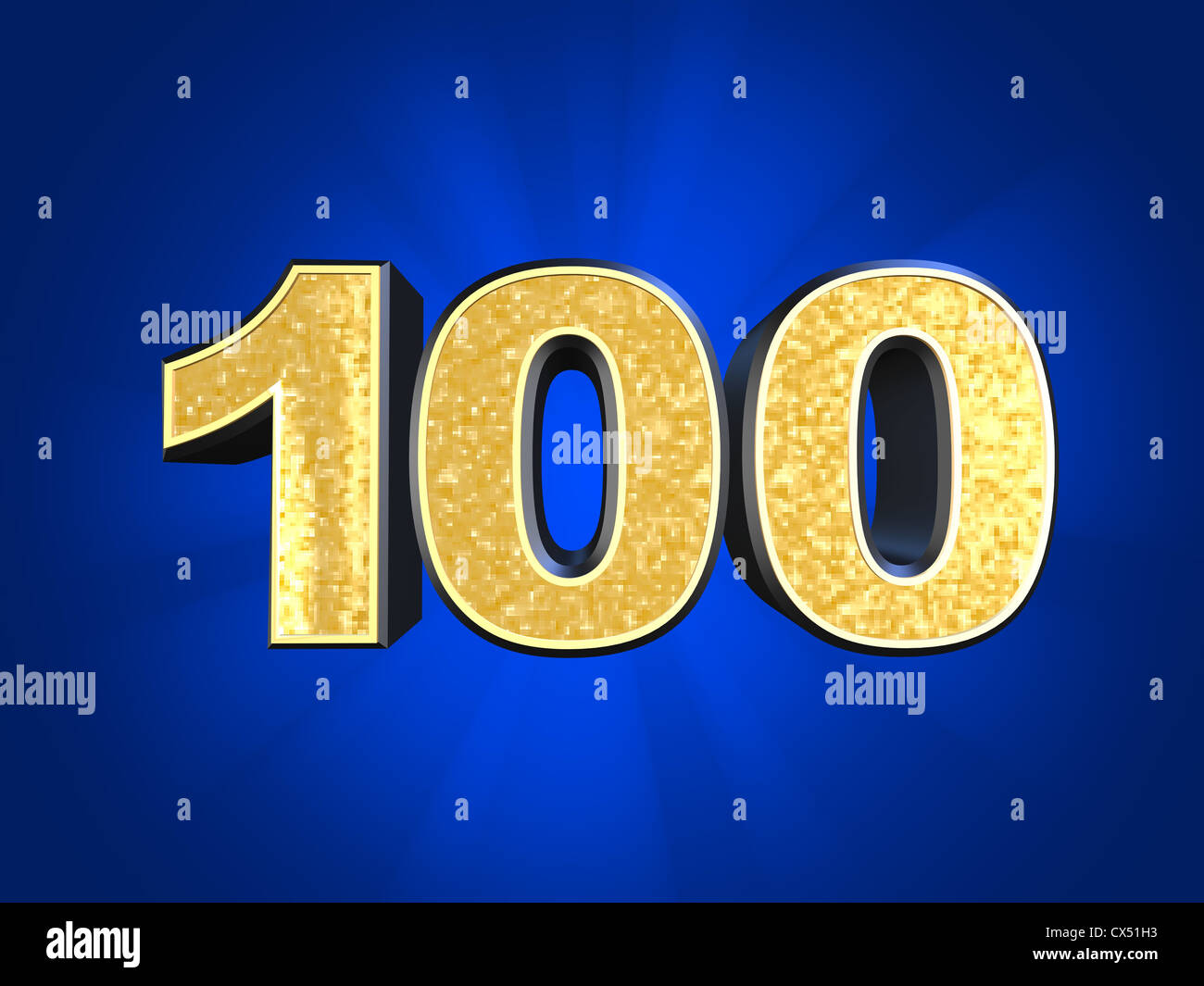 Golden number - 100 Stock Photo