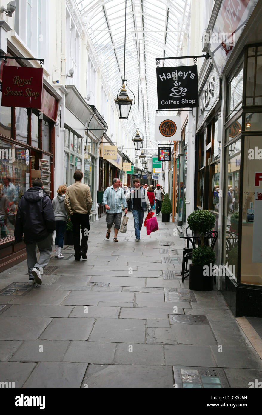 Wales South Glamorgan Cardiff City of arcades. This image is of Royal Arcade Stock Photo