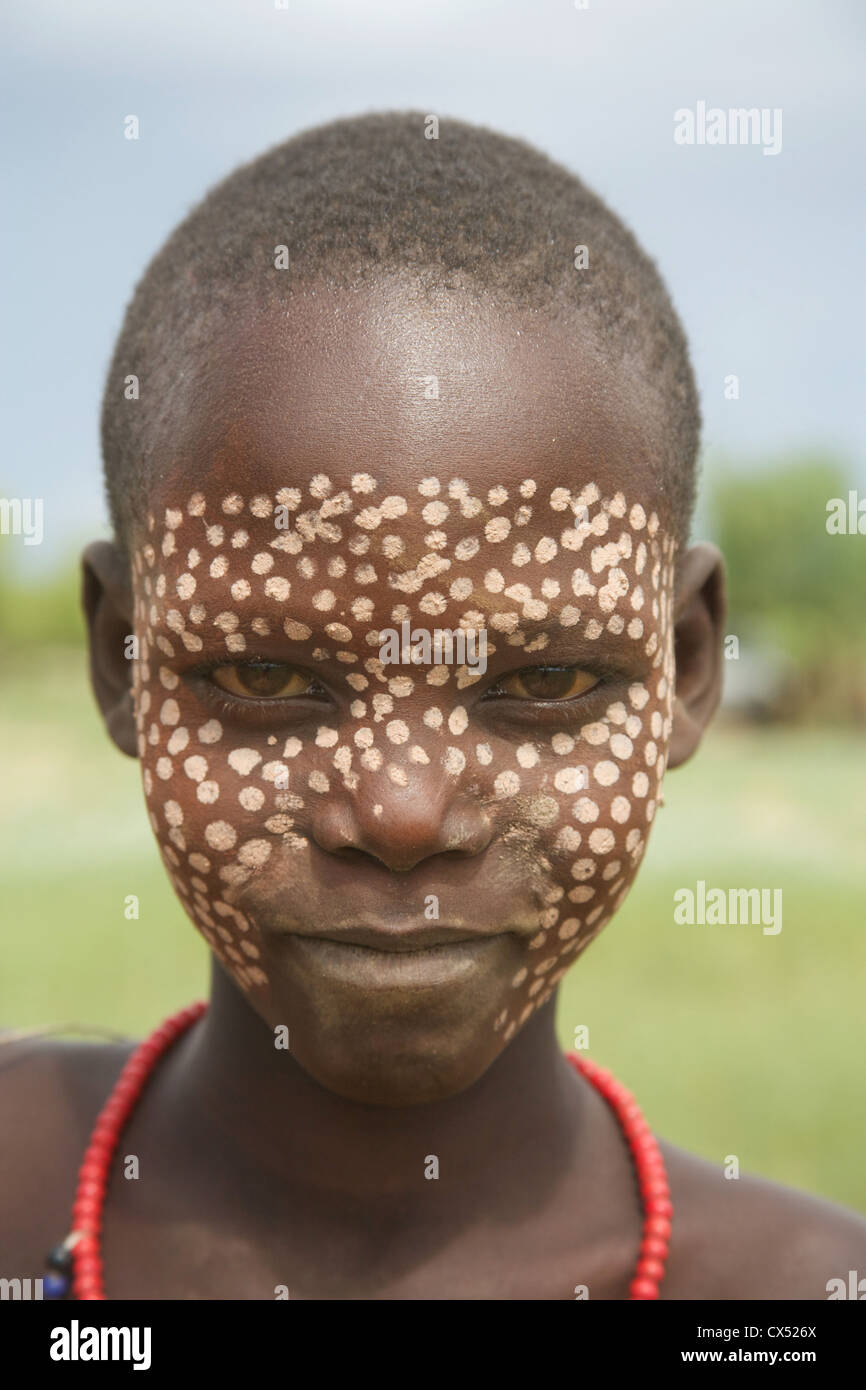 Portrait of a boy, Erbore, Omo Valley, Southern Ethiopia, Africa Stock Photo