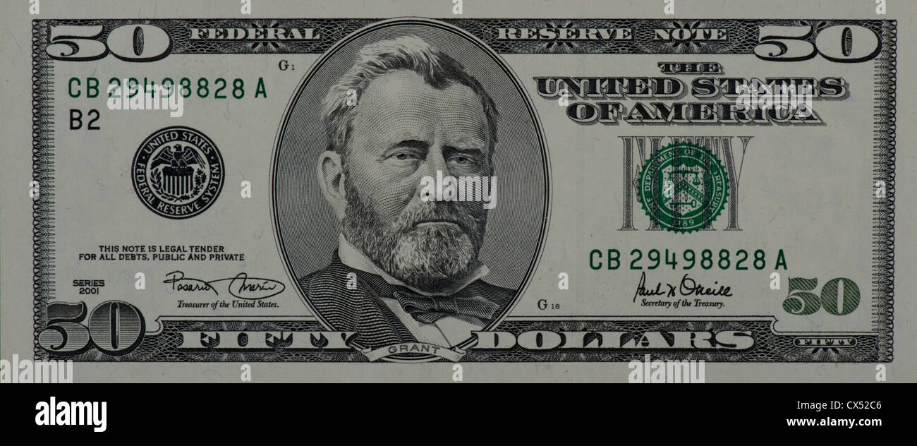 $50 dollar bill Stock Photo